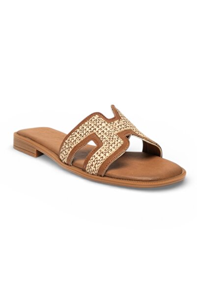 YNS STORE Wicker Slippers H 00115 Tan