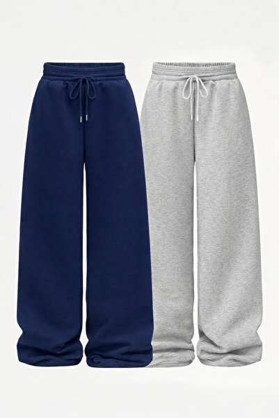 pandy Πακέτο 2 τεμαχίων Άνετο γυναικείο παντελόνι φόρμας με ψηλή μέση