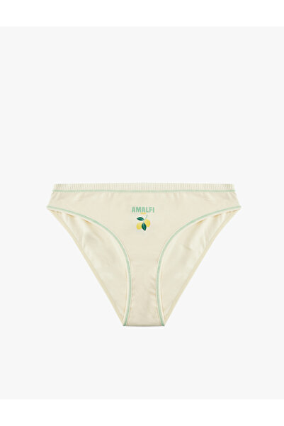 Koton Comfortable Fit Printed Cotton Briefs with Stitching Detail