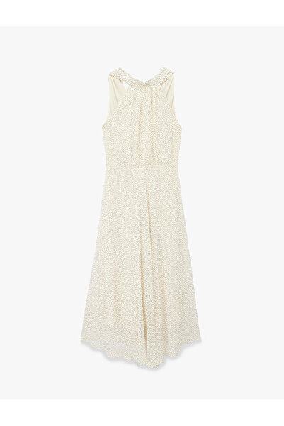 Koton Midi Length Polka Dot Halter Neck Chiffon Dress