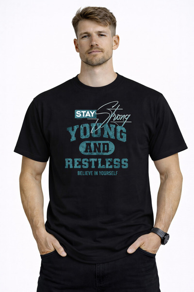 herkesemoda Ostani mlad Detaljan Osnovni Muški T-shirt