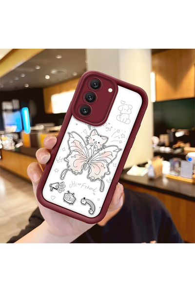 Hontinga حافظة هاتف من مادة السيليكون بنمط الفراشة متوافقة مع هاتف سامسونج جا...