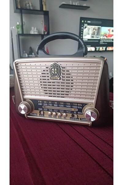 Diyeri nostalji klasik radyo ve bluetooth hoparlör USB-SD KART giriş led fener