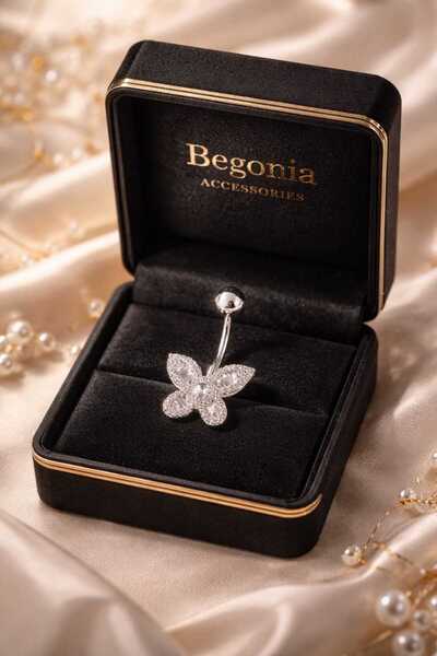 Begonia Accessories 316L Cerrahi Çelik Paslanmaz Kararmaz Kelebek Figürlü Zir...