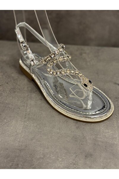 Guja Special Collection Snake-Patterned Sandals with Stone Accessories