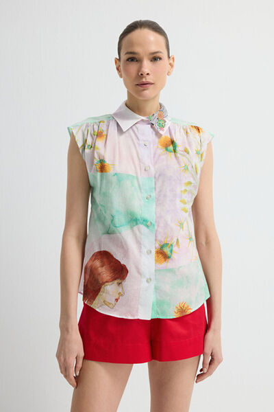 adL Desenli Kolsuz Gömlek