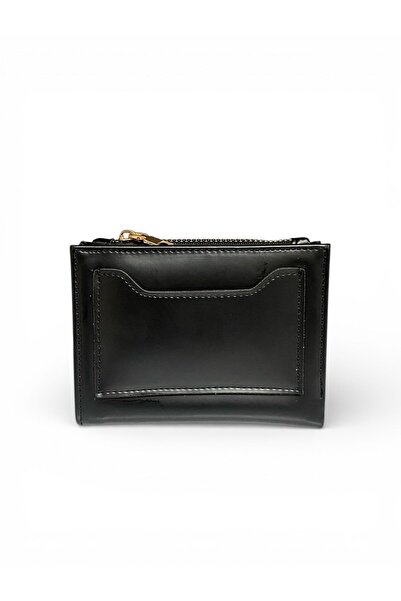 Kemerix Women's Black Wallet & Card Holder with Zipper and Card Holder Compar...