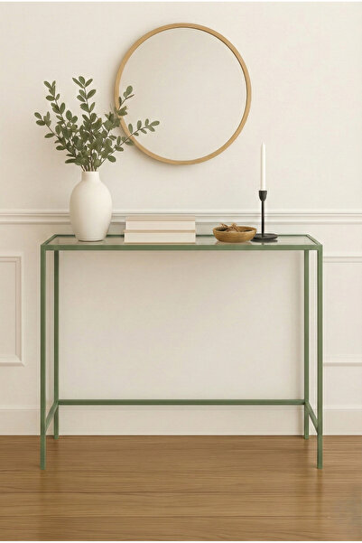 DEKOPRATİK Canvas Metal Dresuar Dekoratif Kahve Köşesi Konsol - Mint Yeşili