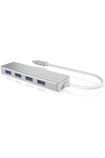 RaidSonic Hub IcyBox cu 4 porturi USB 3.0, USB tip C