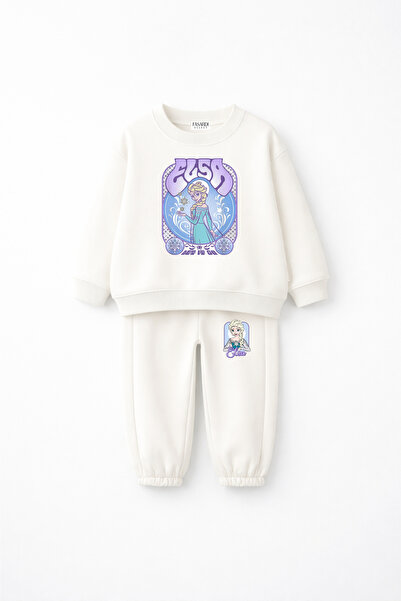 fasardi Frozen Princess Elsa Printed Oversize Σετ φόρμας για κορίτσια χωρίς σ...