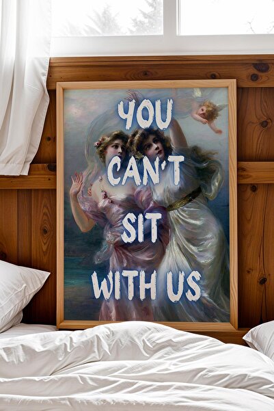 Saturn You Cant Sit with Us Framed Painting Classic Portrait Beauty Salon Dec...