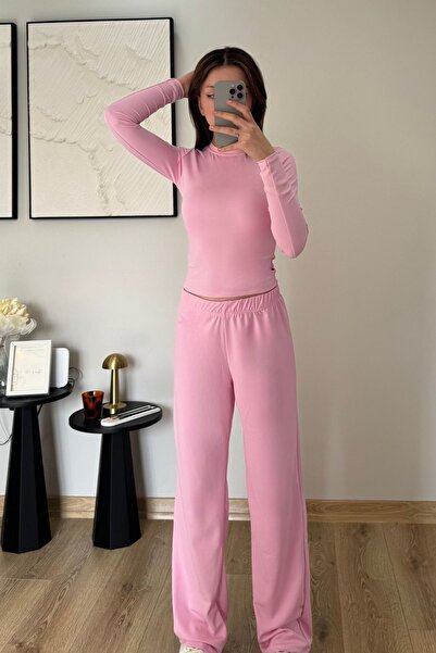 İlayda Toprak Supra Pembe Relax Premium Casual Alt Üst Eşofman Takımı