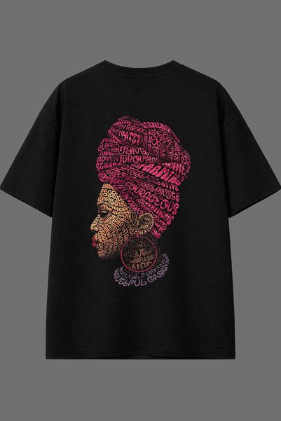 VSRN Tricou oversize negru cu imprimeu pe spate Word Women's Design
