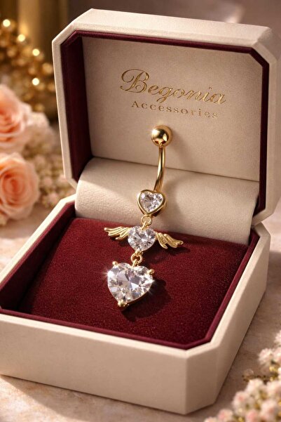 UygunGümüşçülük 316L Cerrahi Çelik Paslanamaz Kararma Altın Kaplama Kalp Zirk...