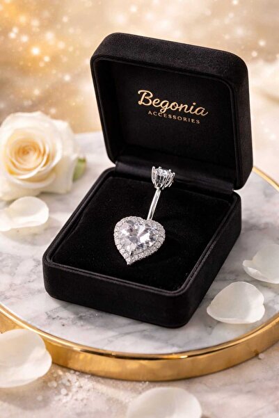 Begonia Accessories 316L Cerrahi Çelik Paslanamaz Kararmaz Zirkon Çerçeve Kal...