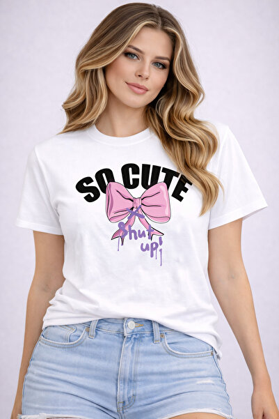 herkesemoda تي شيرت أساسي بتفاصيل طباعة جذابة للغاية