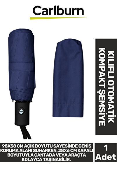 Kozera #Şemsiye Rüzgara Dayanıklı Su Geçirmek Otomatik Lacivert Kılıflı Kompa...