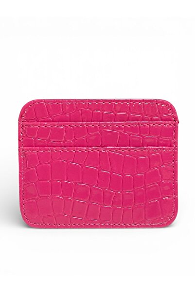 Kemerix Women's Basic Horizontal Model Pink Crocodile Gift Wallet & Card Holder