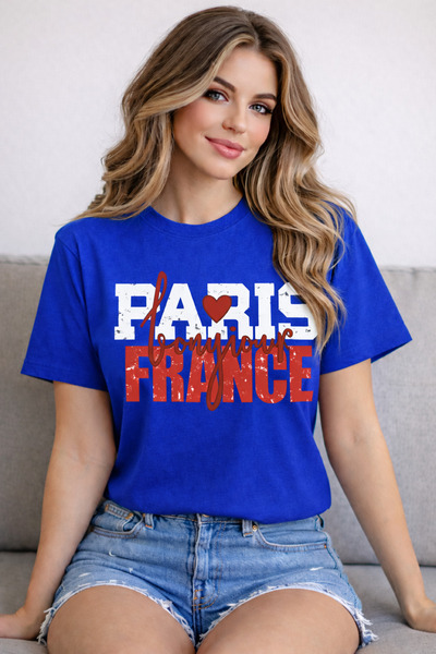 herkesemoda تي شيرت أساسي بطباعة باريس فرنسا