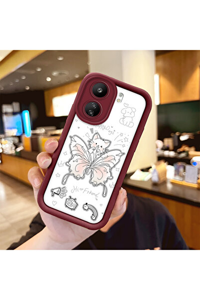 Hontinga Butterfly Pattern Silicone Material Phone Case Compatible with Poco ...