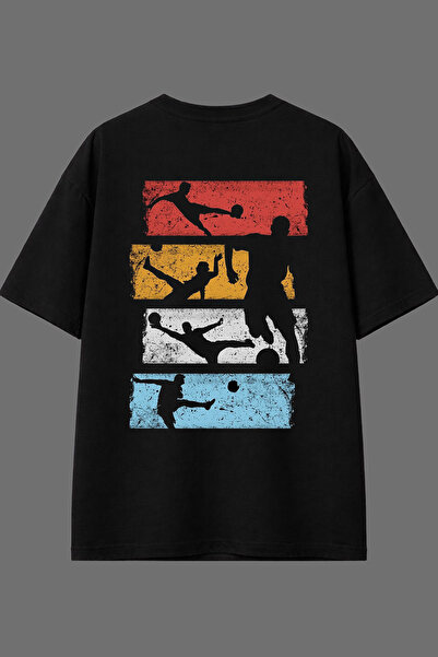 VSRN Μπλουζάκι με σχέδιο Sports Design, μαύρο, oversize, με στάμπα στην πλάτη