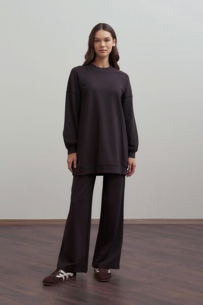 ALLDAY طقم بدلة رياضية مزين بالدانتيل القطني