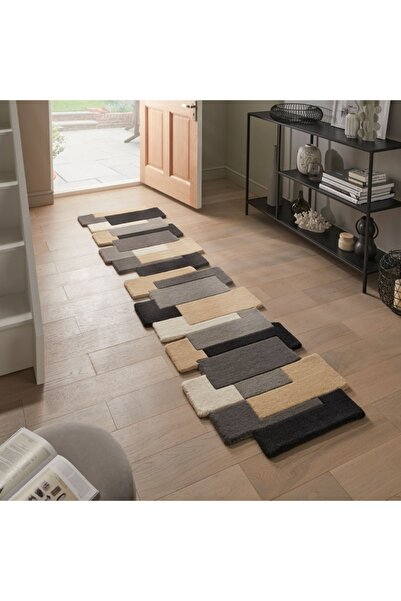 Talis Χαλί με σταυροβελονιά Collage CHARCOAL 60X230 cm, Flair Rugs