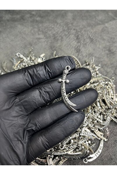 Mos Tespih 1 Adet Hz Ali Ya Ali Yazılı Zülfikar Kılıcı Gümüş Renk Kolye Ucu T...