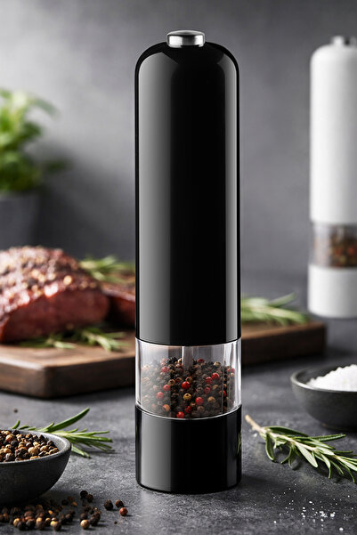 Prima Nova Paslanmaz Çelik Tuz & Karabiber Öğütücü Pilli - Siyah