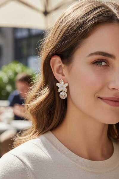 Aware Time Anti-Tarnish Steel Zircon Stone Earrings