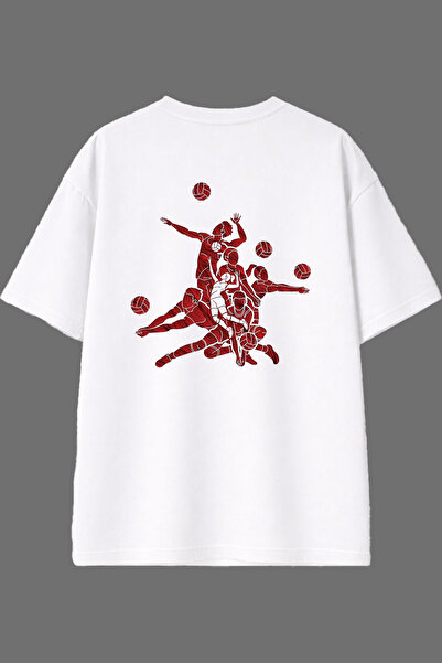 VSRN Tricou supradimensionat alb cu imprimeu pe spate, design pentru jucători...