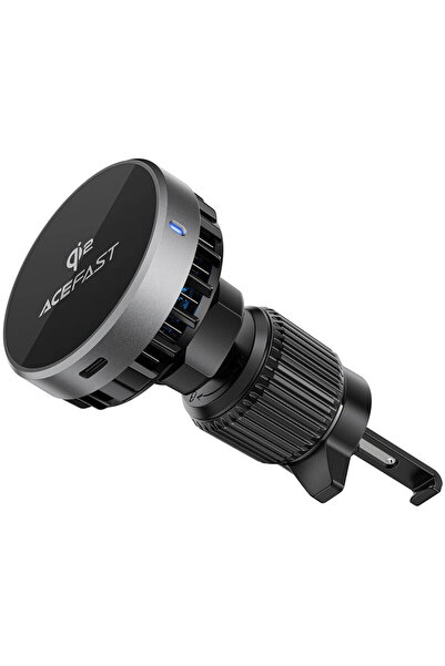 Acefast Magnetic Car Mount for Ventilation Qi2, USB-C, 15W - Metal Gray