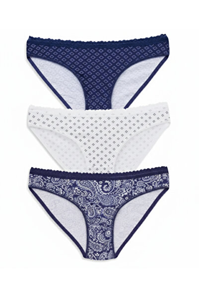 MELİBRA 3-Piece Patterned Women's Bikini Panties