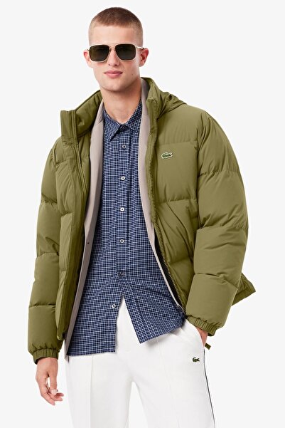 Lacoste Relaxed Fit down Fill Mens Jacket Concealable Hood Comfortable Cut Wa...