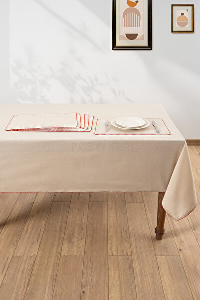 Denizli Concept مفرش طاولة فيرا + طقم أدوات مائدة أمريكية من 6 قطع