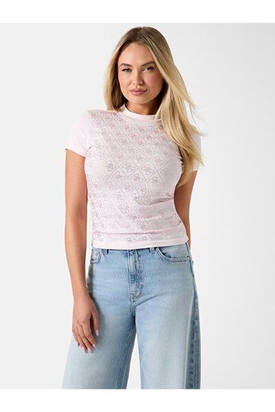 Guess Mock Kadın Slim Fit T-Shirt