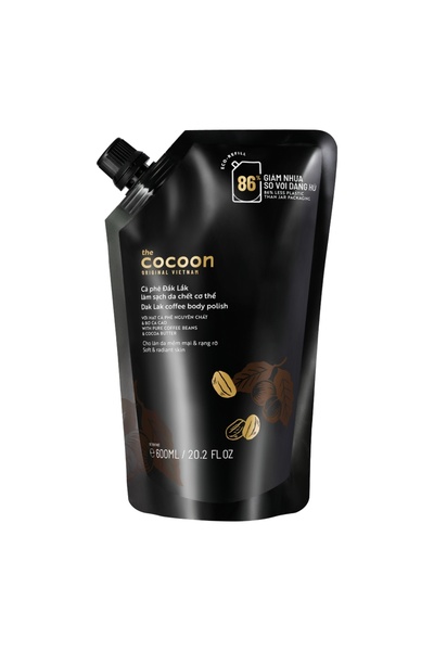 The Cocoon Original Vietnam مقشر وملمع الجسم بقهوة الداك لاك من كوكون 600 مللى