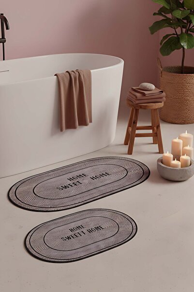 Rivaİstanbul Home Sweet Home Σετ 2 τεμαχίων για πατάκια μπάνιου και τουαλέτας...