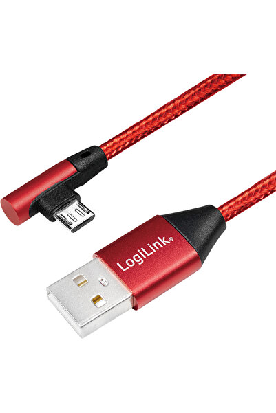 LogiLink - USB 2.0 to micro-USB (90° angled) male, 0.3m