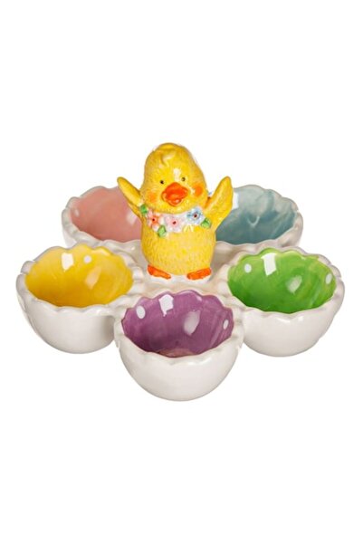 OEM Colorful Easter Egg Holder Plate Chick for 5 Eggs Ø14x10cm