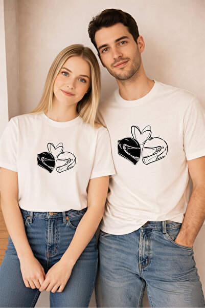 LORVEX Valentine's Day February 14 Double Combination T-Shirt 2-Piece Price M...
