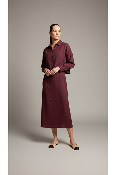 Perry Modal Shirt Dress Set Plum