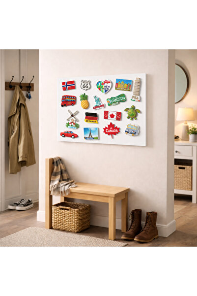 Decopin METAL MAGNET PANOSU - HATIRLATMA HATIRA PANOSU BEYAZ 35X50