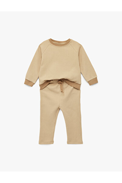 Koton Cotton Long Sleeve Crew Neck Sweatshirt Set - Set of 2