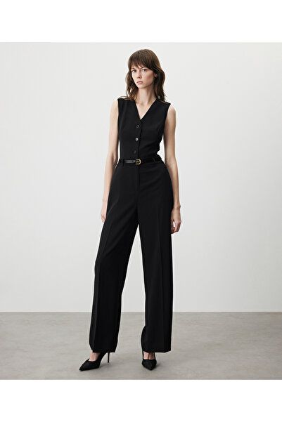 MISS IPEKYOL V yaka kemerli tulum