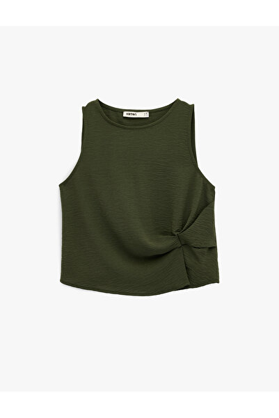 Koton Drape Detailed Crew Neck Sleeveless Blouse