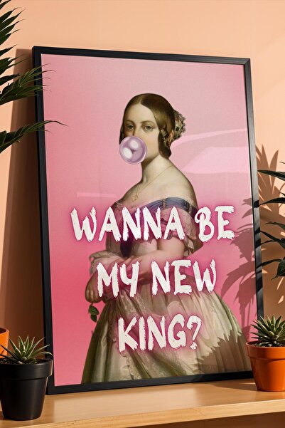 Saturn Wanna Be My New King Framed Painting Classic Portrait Irony Lovers Gif...