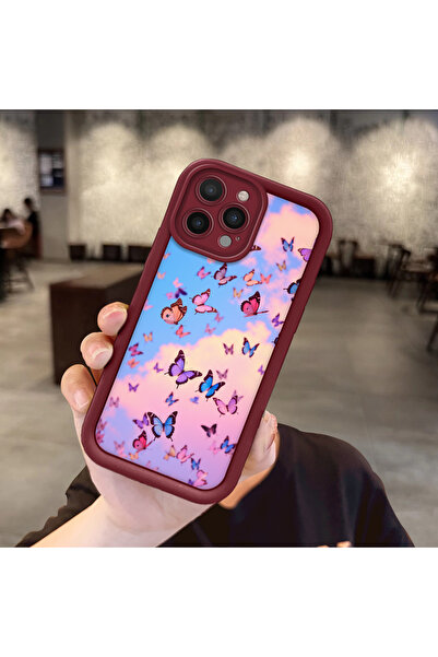 Hontinga حافظة هاتف من مادة السيليكون بنمط الفراشة متوافقة مع هاتف iPhone 16 ...