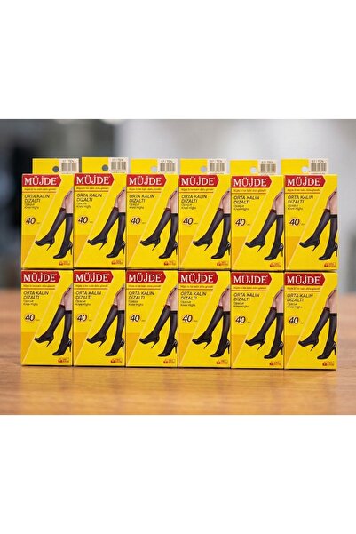 Müjde Fit 40 Den Orta Kalın Diz Altı Çorap 57 TEN / 12 Adet