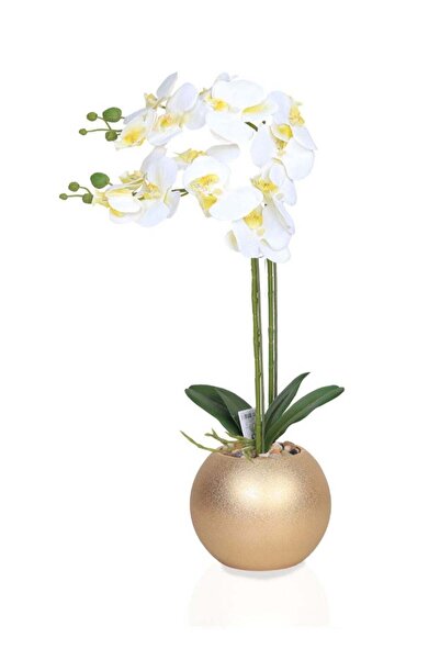 Tala وردة أوركيد صناعية 60 سم - تصميم واقعي مع وعاء ذهبي أنيق